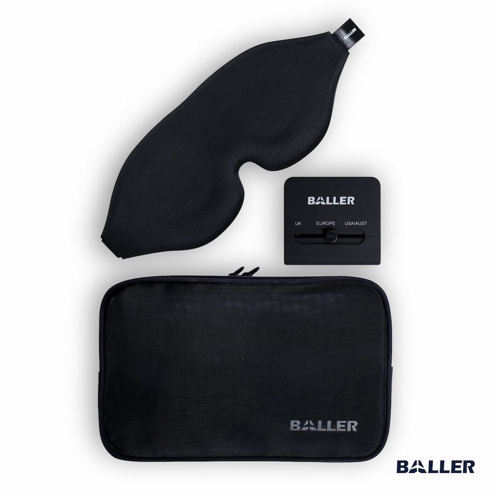 Aksesoris Koper Baller_ Powerbank_Pouch_Eye mask_Travel Adaptor