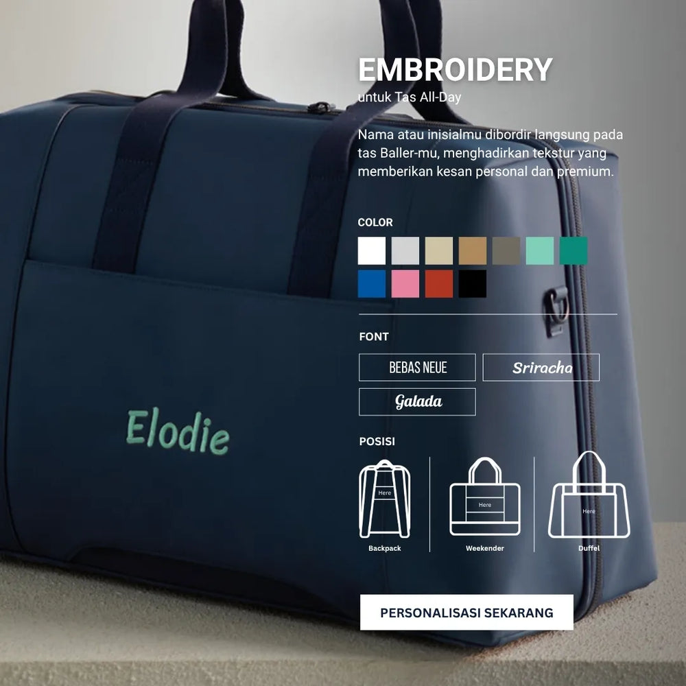 Personalisasi dengan embroidery untuk Tas All-Day Baller