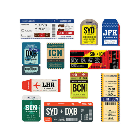 Stiker Set Boarding Pass