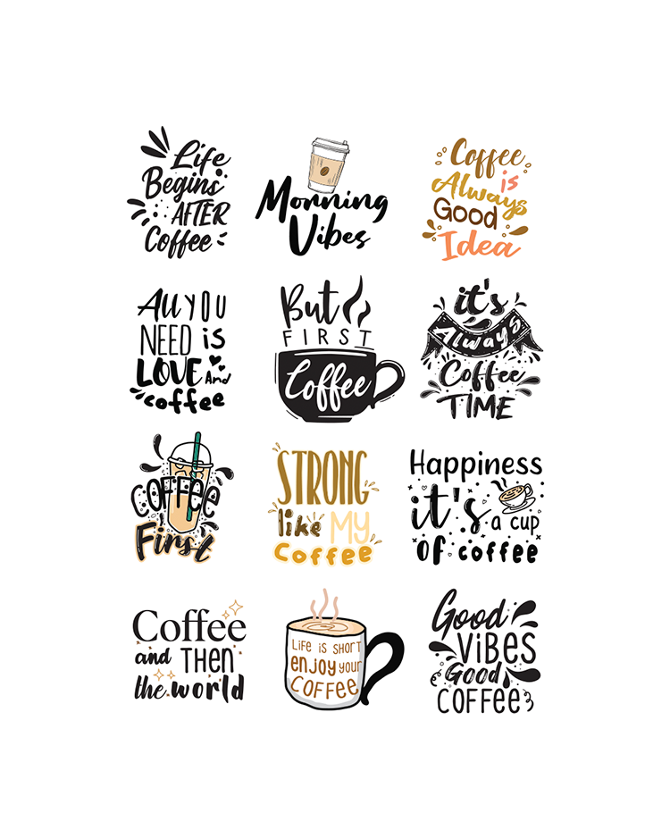 Coffee & Chill Stickers Set